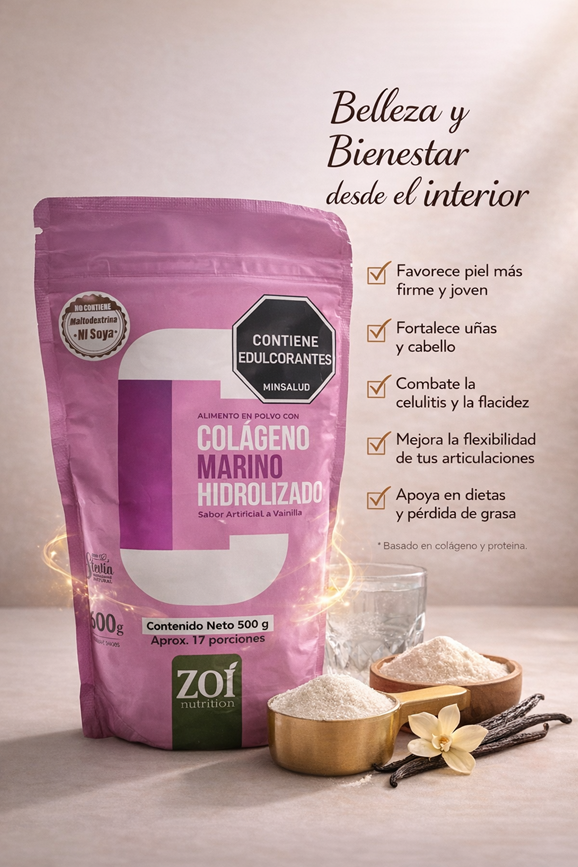 COLÁGENO MARINO HIDROLIZADO – Vainilla | 500g